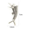 Imagen de 2 Unidades Zamak Joyería del océano Colgantes Plata Antigua Huesos de pescado 3D 7cm x 3.4cm