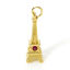 Picture of 1 Piece Brass Travel Charmes 18K Gold Plated Eiffel Tower 3D Multicolour Cubic Zirconia 26mm x 8mm