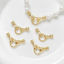 Imagen de 1 Unidad Respetuoso del Medio Ambiente Latón Conectores Dijes Colgantes Anillo Mano 18K Oro Real Chapado Acrílico Imitación de Perla 3.1cm x 1.6cm