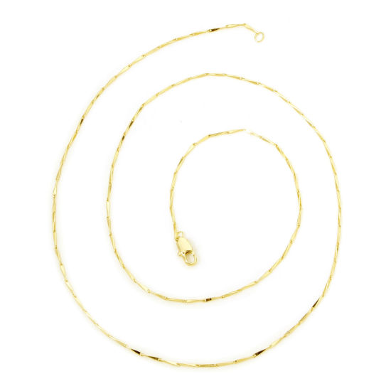 Picture of 1 Piece Eco-friendly Brass Simple Seeds Chain Necklace 18K Real Gold Plated With Lobster Claw Clasp 59cm(23.2") long