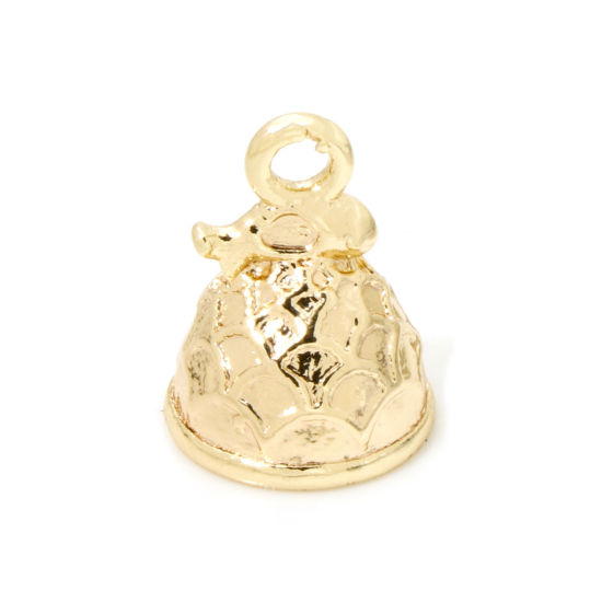 Picture of 2 PCs Eco-friendly Brass Mini Charm Tiny Charm 18K Real Gold Plated Cake 3D 12mm x 9mm