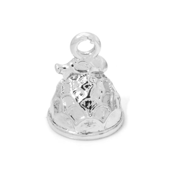 Picture of 2 PCs Eco-friendly Brass Mini Charm Tiny Charm Real Platinum Plated Cake 3D 12mm x 9mm