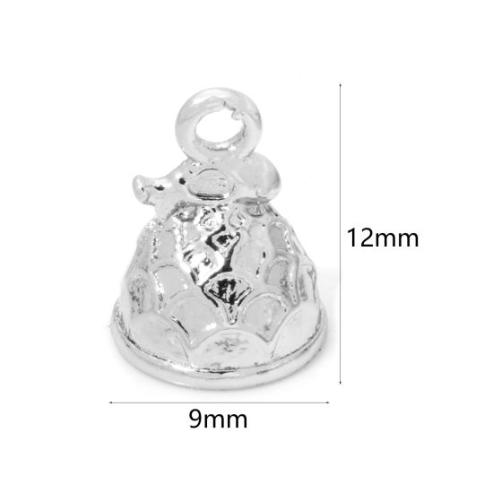 Picture of 2 PCs Eco-friendly Brass Mini Charm Tiny Charm Real Platinum Plated Cake 3D 12mm x 9mm