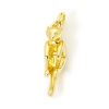 Immagine di 5 Pz Ecologico Ottone Ciondoli Gatto 18K Vero Oro Placcato 3D 19mm x 5.5mm