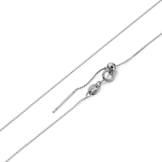 Picture of 1 Piece 304 Stainless Steel Snake Chain Necklace For DIY Jewelry Making S Shaped Silver Tone Swipeable 50cm(19.7") long, Chain Size: 1mm