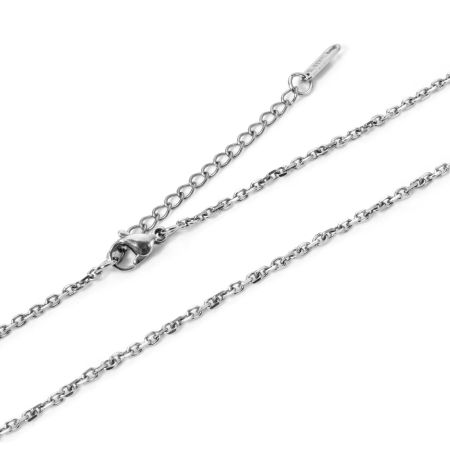 Picture of Wholesale Link Cable Chain Necklace, Silver Tone 304 Stainless Steel, Unisex Minimalist Gift Jewelry For Retailer, 40cm(15.7") long, Chain Size: 2.5mm, 1 Piece