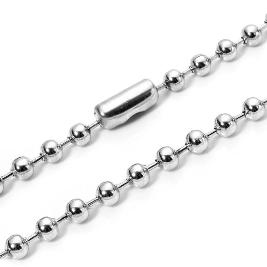 Immagine di 1 Pz 304 Acciaio Inossidabile Catena a Pallini Collana Tono Argento 40cm Lunghezza, Dimensione della Catena 6mm