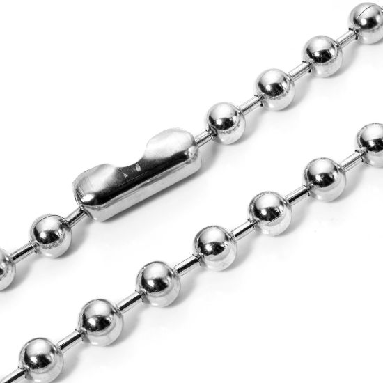 Immagine di 1 Pz 304 Acciaio Inossidabile Catena a Pallini Collana Tono Argento 40cm Lunghezza, Dimensione della Catena 10mm
