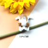Picture of 2 PCs Resin 3D Pendants Dog Animal Silver Tone Brown Mini Simulation 4.7cm x 1.4cm