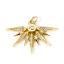 Picture of 1 Piece Eco-friendly Brass Micro Pave Charms 18K Real Gold Plated Fan-shaped Sun Rays Micro Pave Clear Cubic Zirconia 27.5mm x 22mm