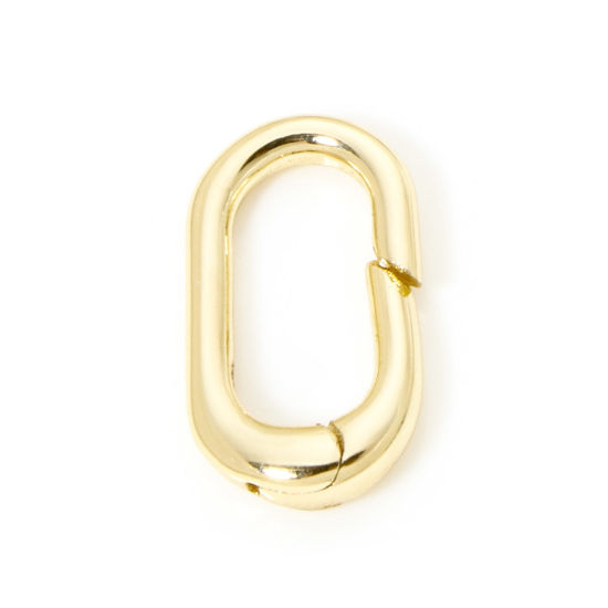 Picture of 1 Piece Eco-friendly Brass Bolt Spring Ring Clasps Oval 20mm x 12mm