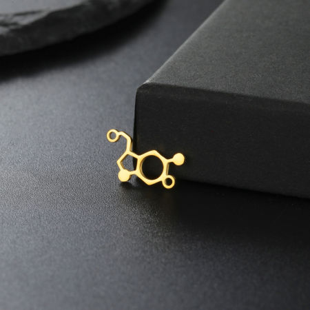 Picture of 304 Stainless Steel Connectors Charms Pendants Chemical Formula Hollow 14mm x 12mm