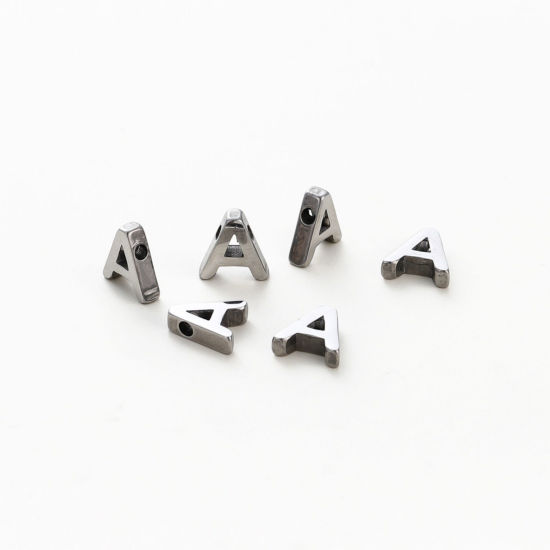 Изображение 5 ШТ 304 Нержавеющая Сталь Мини Подвески Серебряный Тон Заглавная буква Сообщение“ A ” Ролик Полировка 9.5мм x