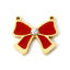 Image de 1 Pièce Connecteurs Pendentifs Breloques en 304 Acier Inoxydable Revêtement sous Vide PVD Respectueux de l'Environnement Vêtements Plaqué Or 18K Rouge Nœuds Papillon Émail 18mm x 16.5mm