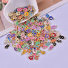 Picture of 50 PCs Zinc Based Alloy Charms Gold Plated Multicolor At Random Mixed Number Message " 0-9 " Enamel 13mm