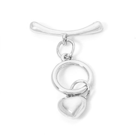 Picture of Brass Toggle Clasps Round Heart Multicolor