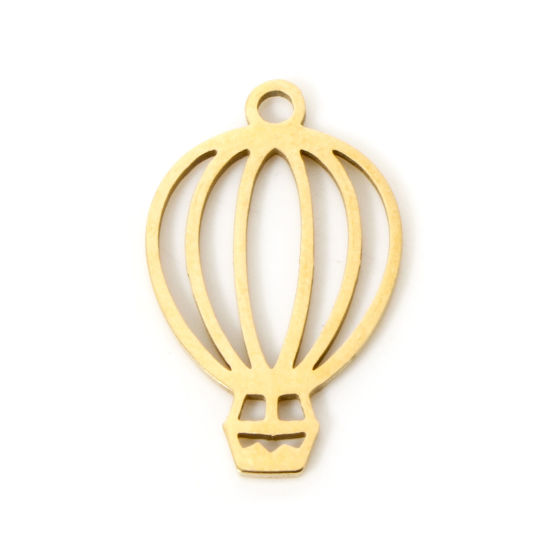 Изображение 3 PCs Vacuum Plating 304 Stainless Steel Charms 18K Gold Plated Fire Balloon Hollow 18mm x 11mm