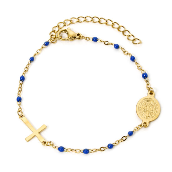 Bild von 1 Piece 304 Stainless Steel Bracelets Cross Virgin Mary