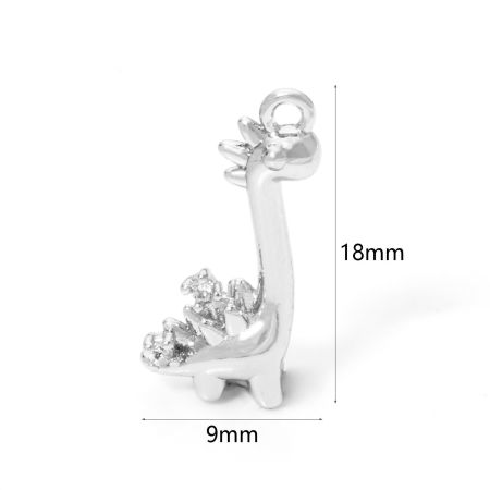 Immagine di 2 Pz Ecologico Ottone Ciondoli Dinosauro Vero Oro Placcato 3D