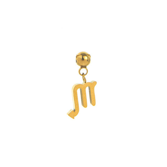 Изображение 1 Piece Eco-friendly PVD Vacuum Plating 304 Stainless Steel Charms 18K Gold Plated Scorpio Sign Of Zodiac Constellations Swipeable 16mm x 8mm