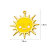Picture of 5 PCs Zinc Based Alloy Galaxy Pendants Matt Gold Yellow Sun Sun Face Enamel 3.8cm x 3.8cm