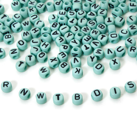 Picture of 500 PCs Acrylic Beads For DIY Jewelry Making Multicolor Flat Round At Random Mixed Message 