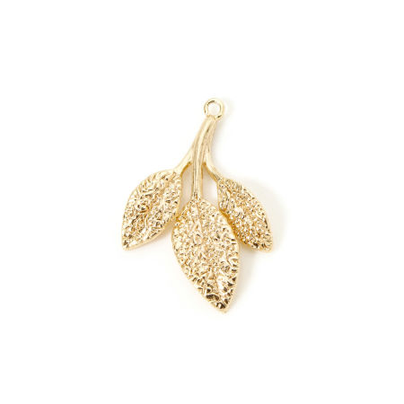 Imagen de 5 Unidades Respetuoso del Medio Ambiente Latón Colgantes Hoja 18K Oro Real Chapado 26mm x 18mm