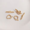 Bild von 1 Set Umweltfreundlich Messing Knebelverschluss Herz 14K Echtgold plattiert Micro Pave Klar Zirkonia 20.7mm x 12mm
