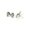Imagen de 2 Unidades Respetuoso del Medio Ambiente Latón Pendientes de Poste de Oreja Platino Real Chapado Bowknot Con Lazo Multicolor Circón Artificial 15mm x 10mm