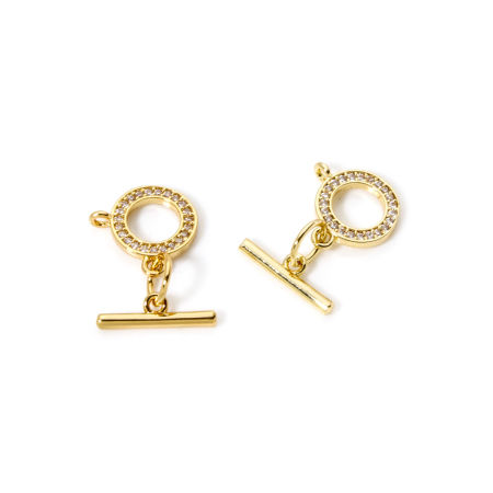 Picture of Brass Toggle Clasps Round Heart Multicolor