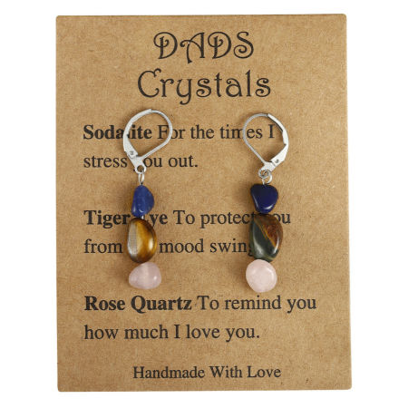 Picture of Dainty Pastoral Style Silver Tone 304 Stainless Steel & Gemstone Irregular Beaded Lever Back Clips Earrings For Women 4.5cm x 0.7cm