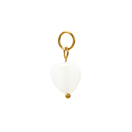 Bild von 1 Stück Umweltfreundliche Vakuumbeschichtung wasserdicht anlaufgeschützt hypoallergen  304 Edelstahl & Lampwork Glas Flora Kollektion Charms Herz 18K Echtgold plattiert Weiß 3D 21mm x 10mm