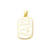 Imagen de 1 Unidad Respetuoso del Medio Ambiente Latón Positive Quotes Energy Colgantes 18K Oro Real Chapado Blanco Rectángulo Mensaje " LOVE PEACE LUCKY HAPPY " Esmalte 3.4cm x 1.6cm
