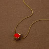 Picture of 1 Piece Eco-friendly Brass Beads For DIY Jewelry Making 18K Real Gold Plated Red Apple Fruit Enamel 12mm x 10mm, Hole: Approx 5mm x 4mm