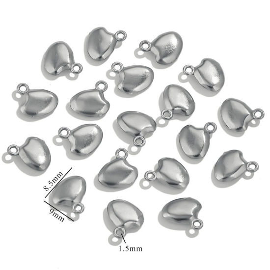 Bild von 5 PCs 304 Stainless Steel Mini Charms Silver Tone Shell 3D 8.5mm x 9mm