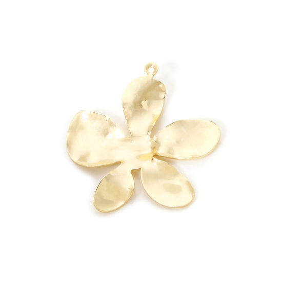 Bild von 2 PCs Brass Pendants 18K Real Gold Plated Flower 3.4cm x 3.2cm