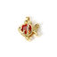 Picture of 2 PCs Eco-friendly Brass Ocean Jewelry Charm Pendant 18K Real Gold Plated Fish Animal Red Cubic Zirconia 20mm x 15mm