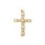 Picture of 1 Piece Eco-friendly Brass Religious Pendants 18K Real Gold Plated Cross Micro Pave Clear Cubic Zirconia 4.9cm x 3cm