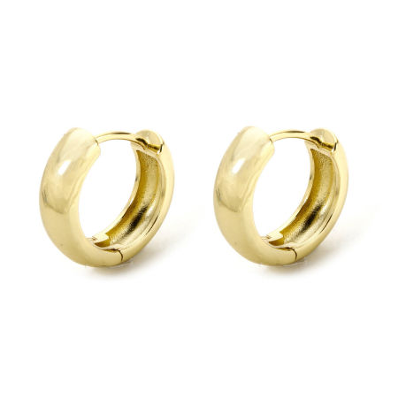 Picture of Eco-friendly Stylish Simple 18K Real Gold Plated Brass Round Hoop Earrings For Women Valentine's Day