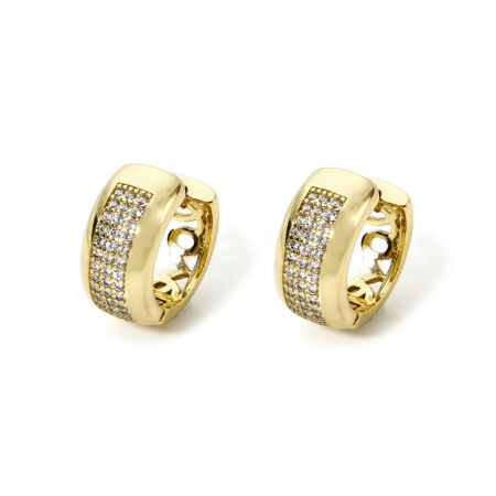 Picture of Eco-friendly Minimalist Stylish 18K Real Gold Plated Brass Hoop Earrings For Women