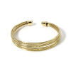 Picture of 1 Piece Eco-friendly Retro Brass Hollow Open Cuff Bangles Bracelets For Women Party 5.8cm Dia.