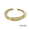 Picture of 1 Piece Eco-friendly Retro Brass Hollow Open Cuff Bangles Bracelets For Women Party 5.8cm Dia.