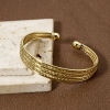 Picture of 1 Piece Eco-friendly Retro Brass Hollow Open Cuff Bangles Bracelets For Women Party 5.8cm Dia.