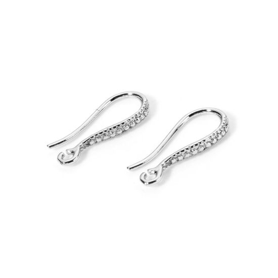 Immagine di 2 Pz Ecologico Ottone Orecchini con Ganci a Filo per Orecchio per Accessori per la Creazione di Gioielli Fai-da-te Vero Platino Placcato 16mm x 7mm, Posta / Filo Dimensione: 0.7mm