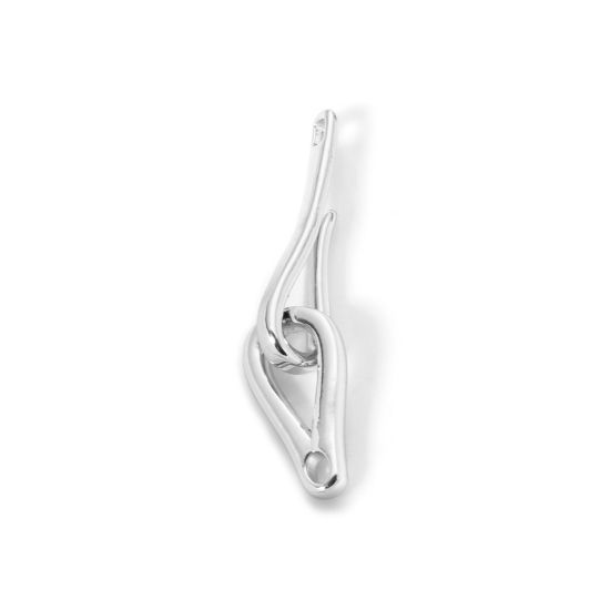 Picture of 1 Set Eco-friendly Brass Hook Clasps Drop Real Platinum Plated 3.6cm x 0.8cm