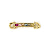 Picture of 1 Piece Eco-friendly Brass Connectors Charms Pendants 18K Real Gold Plated Strip Micro Pave Multicolour Cubic Zirconia 3.4cm x 0.8cm