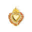 Imagen de 1 Unidad Respetuoso del Medio Ambiente Latón Religión Colgantes 18K Oro Real Chapado Rojo Esmalte Corazón Exvoto Micro Pave Claro Circón Artificial 3.5cm x 2.4cm