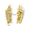 Picture of 1 Piece Eco-friendly Brass Religious Pendants 18K Real Gold Plated Jesus Micro Pave Clear Cubic Zirconia 3.1cm x 1cm