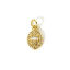 Immagine di 1 Pz Ecologico Ottone Ciondoli 18K Vero Oro Placcato Olive Micro Spianare Trasparente Cubic Zirconiae 16mm x 8mm