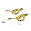 Bild von 1 Paar Umweltfreundlich Stilvoll 18K Echtgold plattiert Messing + Kubisch Zirkonia Schlange Hoop Ohrringe Für Frauen Party 5.8cm x 1.5cm, Pfosten-/Drahtstärke: (19 gauge)
